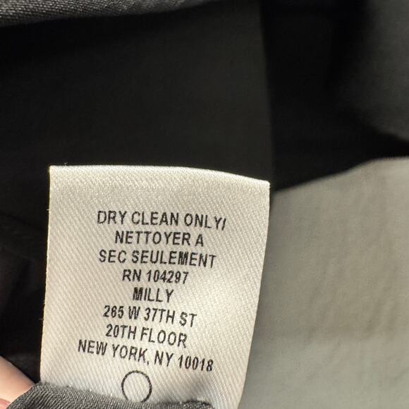 Milly Mini Dress Womens 2 Black Low V-Neck Keyhole Back Lined Kimono Sleeves - Picture 7 of 8